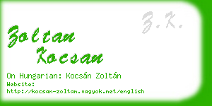 zoltan kocsan business card